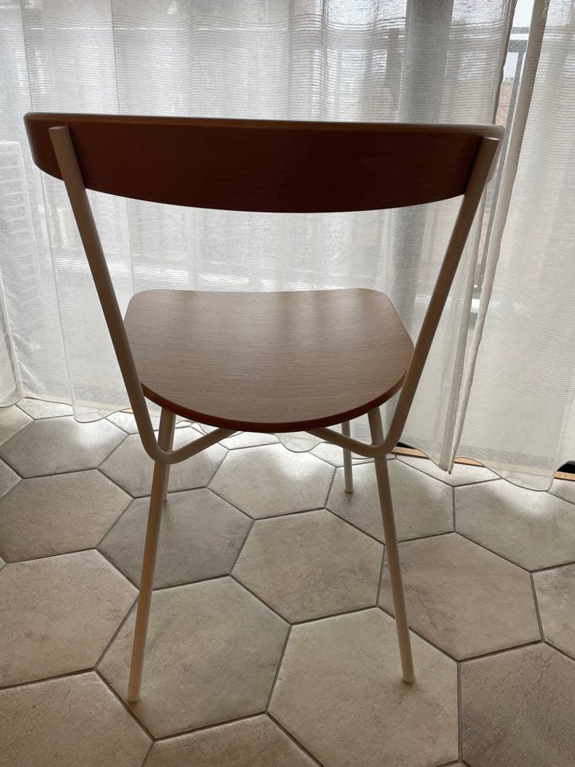 IDEE フェレ チェア ウッドシート ホワイト×ナチュラル　１脚