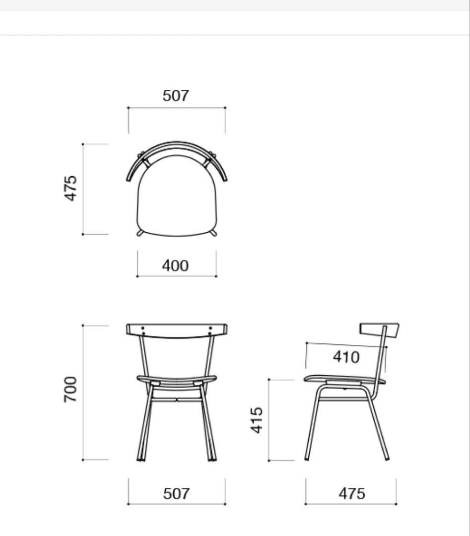 IDEE フェレ チェア ウッドシート ホワイト×ナチュラル　１脚