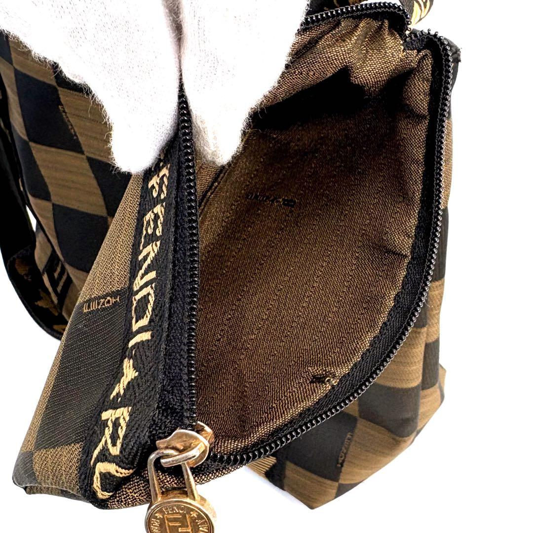 ✨超美品✨FENDI ポーチ付きミニトートバッグ ハンドバッグブロックチェック