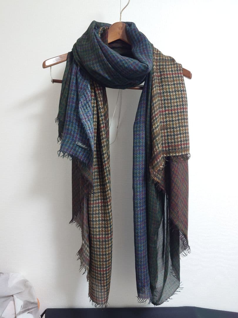 ファリエロ サルティ　Faliero Sarti　ストール　千鳥格子　グラデ