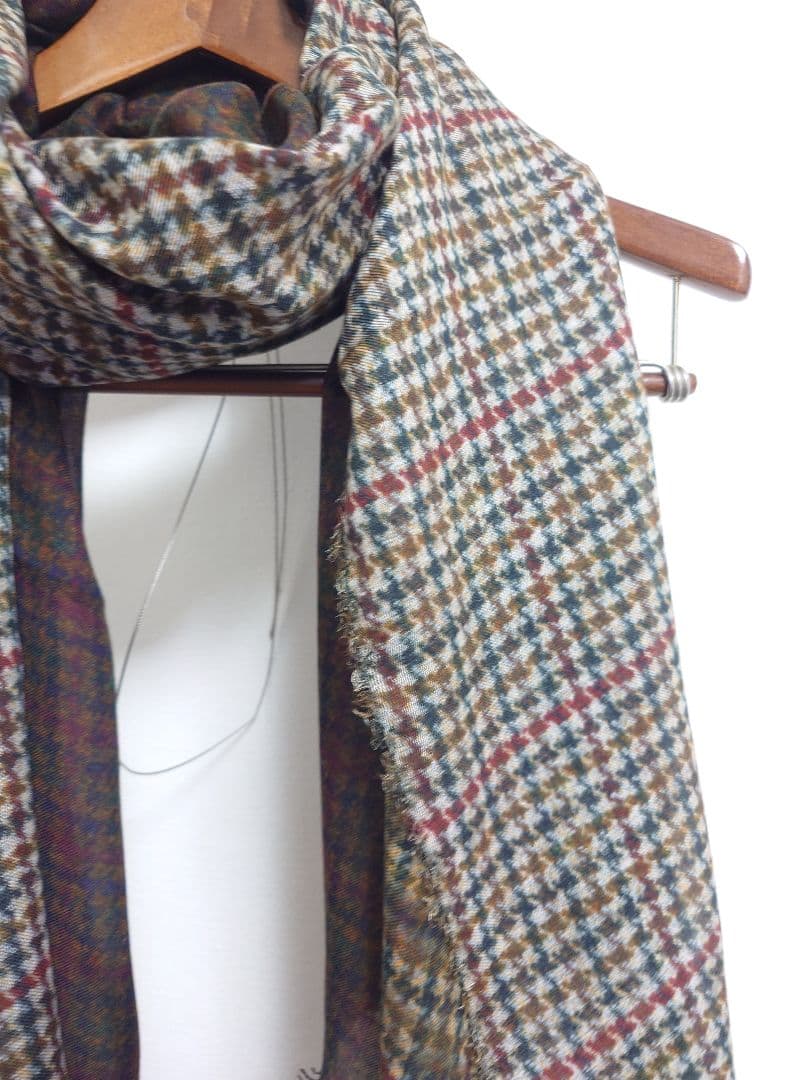 ファリエロ サルティ　Faliero Sarti　ストール　千鳥格子　グラデ