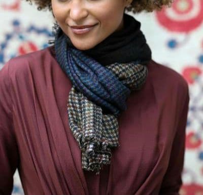 ファリエロ サルティ　Faliero Sarti　ストール　千鳥格子　グラデ