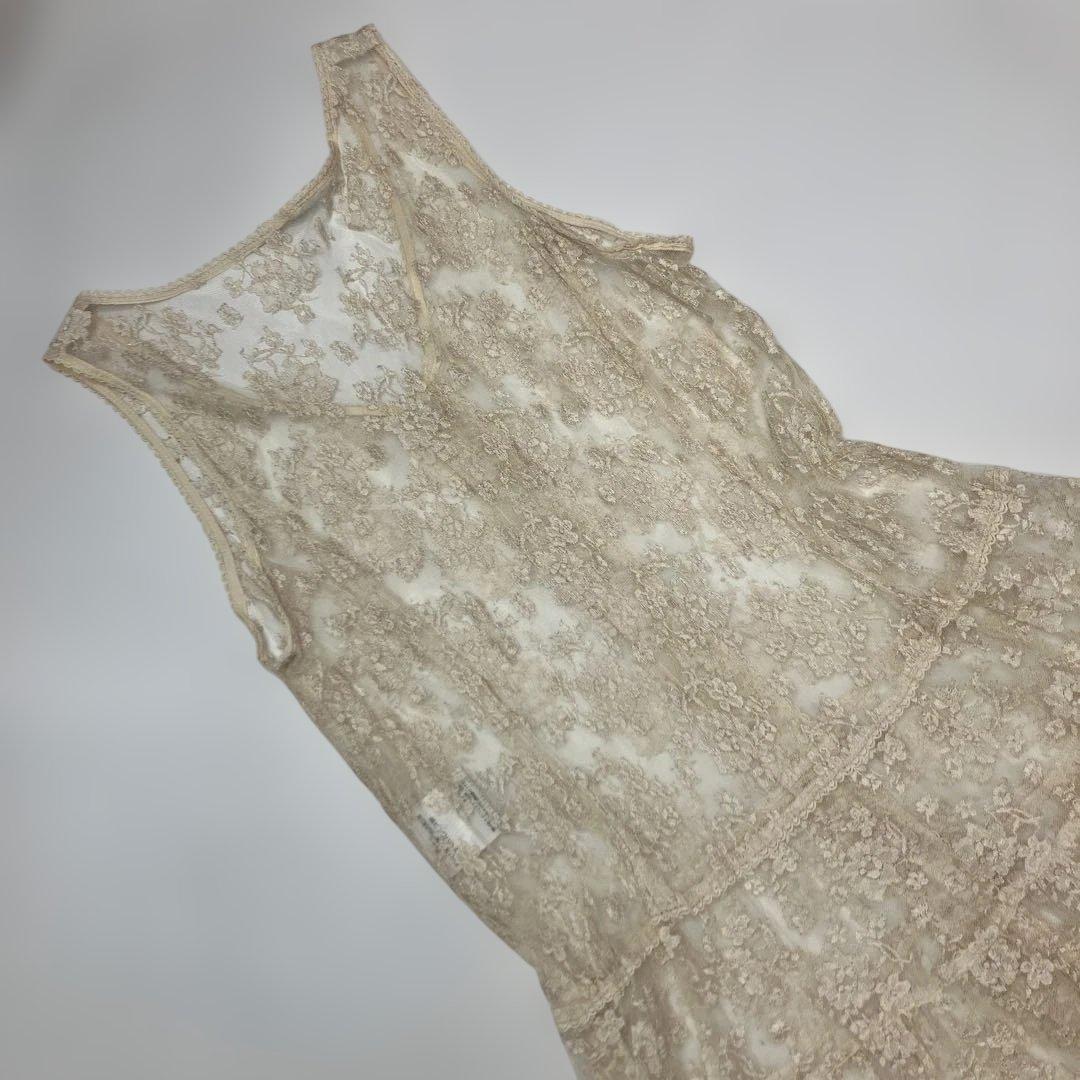 【試着のみ】ピンクハウス 生成 レースジャンパースカート