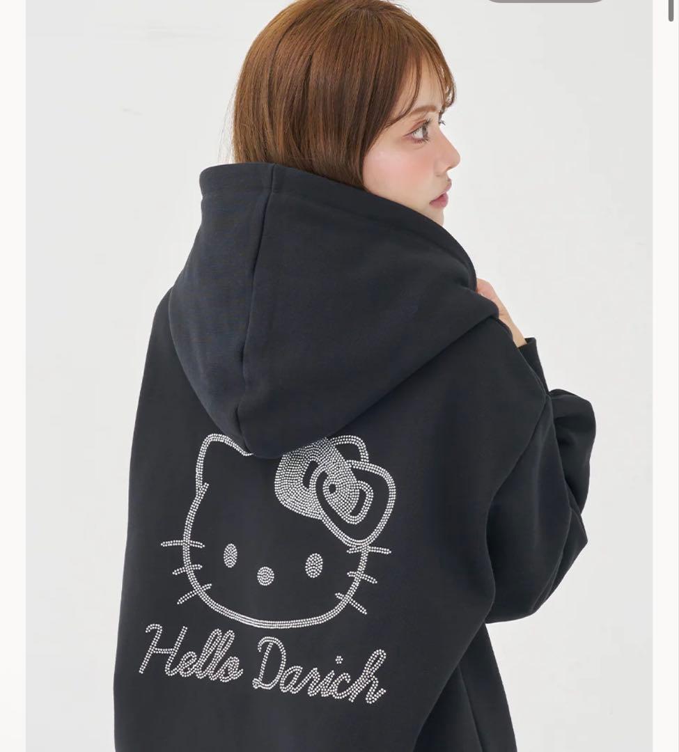 Hello Darich ジップアップフーディ ブラック BLK