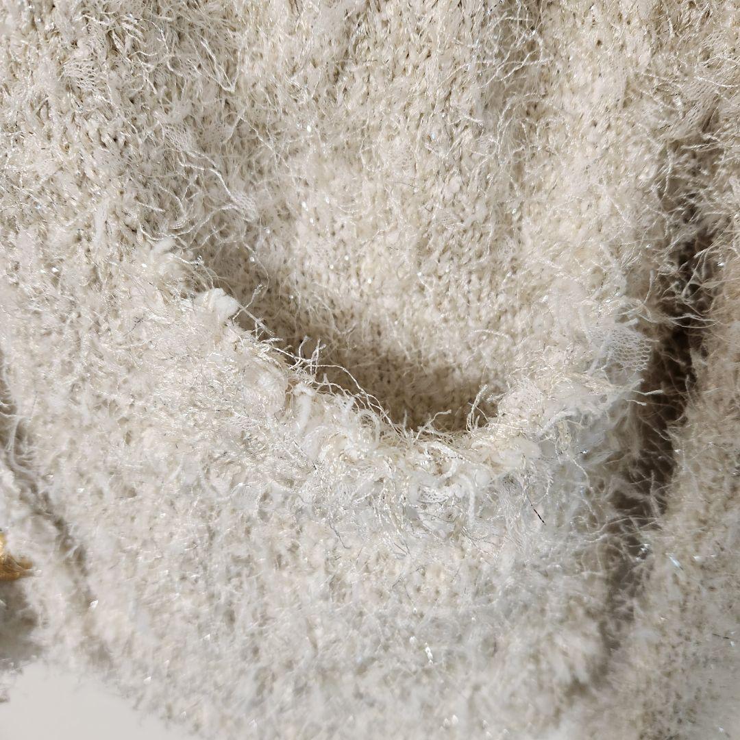 メルカリ最安★雑誌掲載★ウィムガゼット　ラメツイード ニットジャケット ベージュ