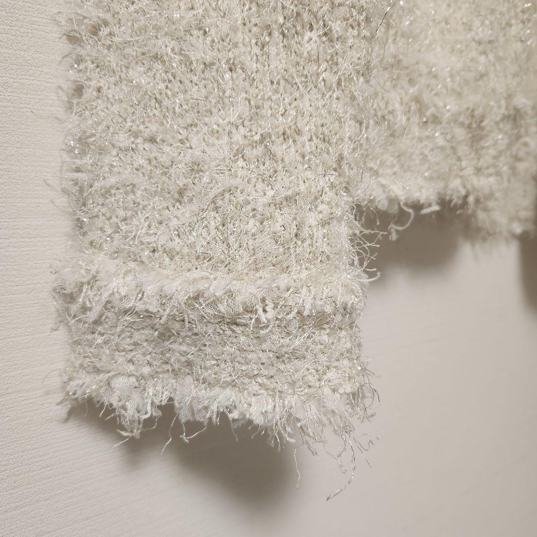 メルカリ最安★雑誌掲載★ウィムガゼット　ラメツイード ニットジャケット ベージュ