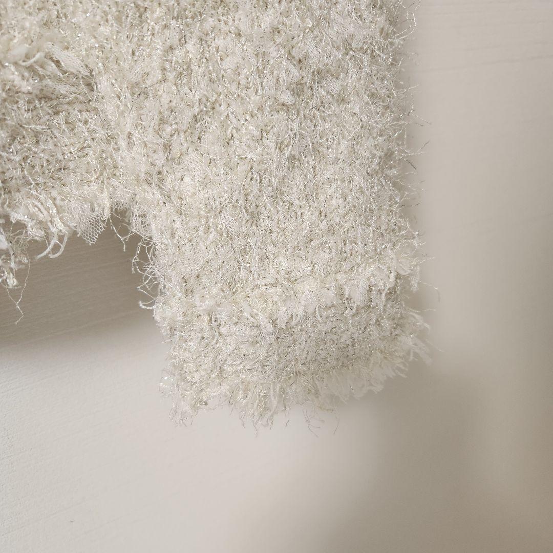 メルカリ最安★雑誌掲載★ウィムガゼット　ラメツイード ニットジャケット ベージュ