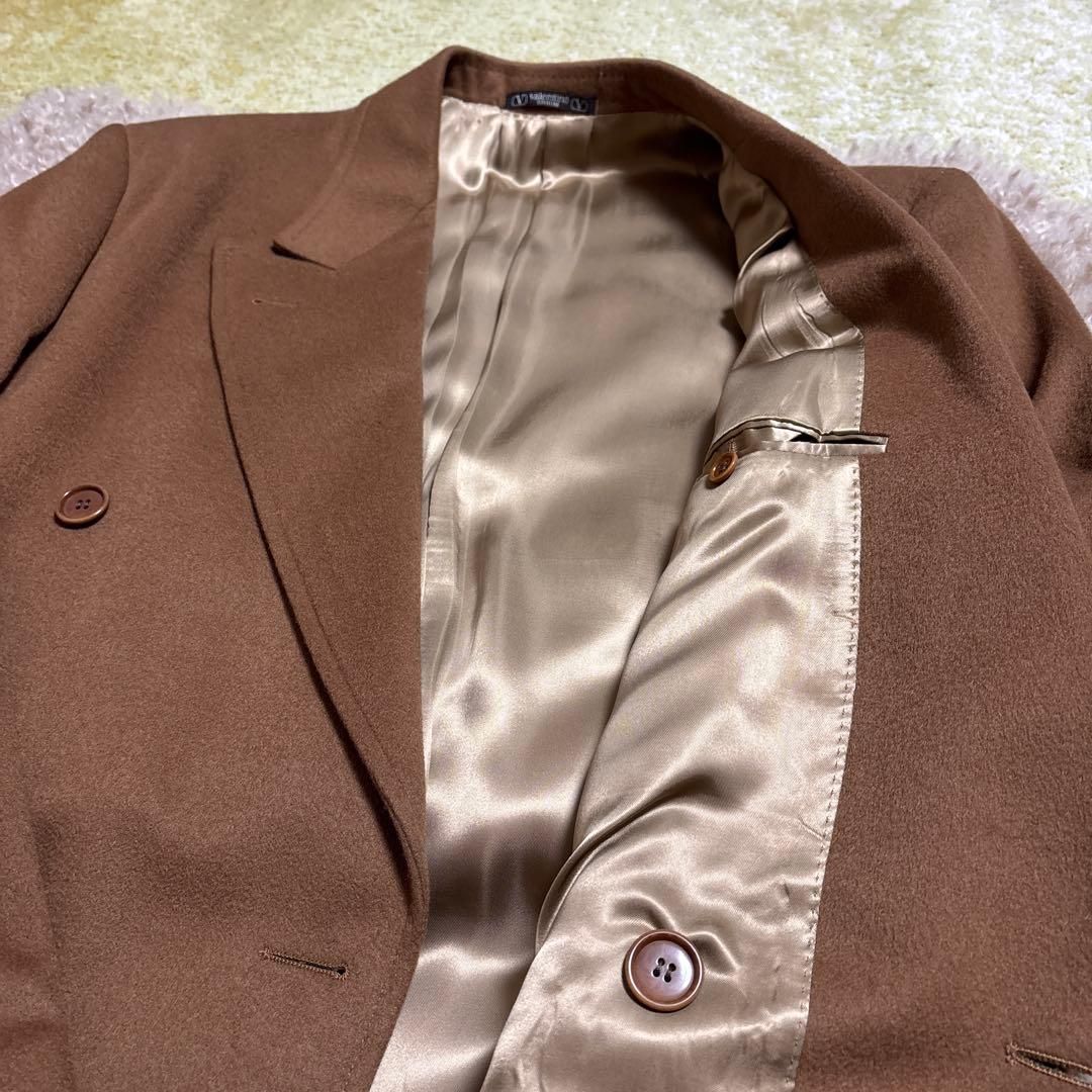 valentino garavani カシミヤ　ブラウン ダブルロングコート