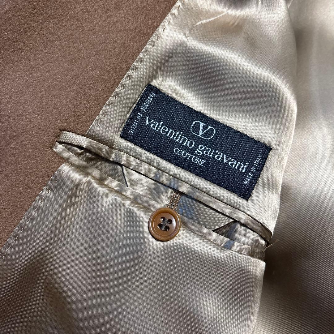 valentino garavani カシミヤ　ブラウン ダブルロングコート