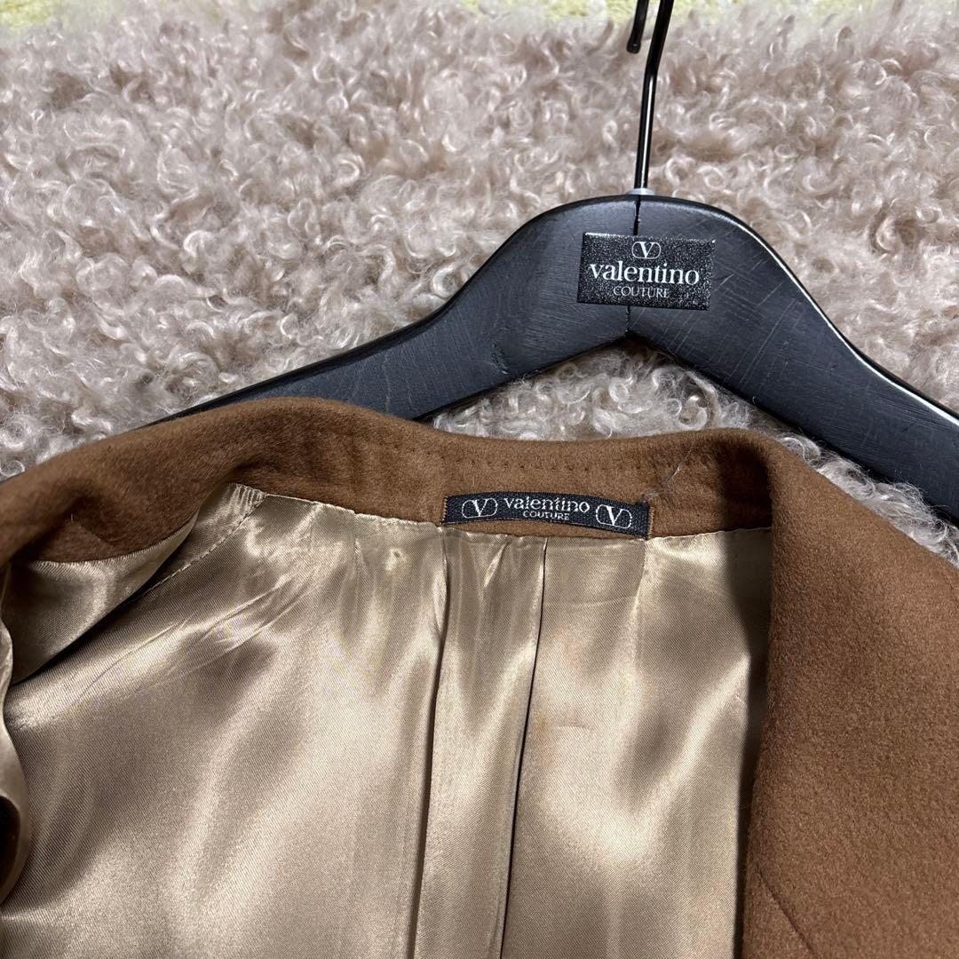 valentino garavani カシミヤ　ブラウン ダブルロングコート