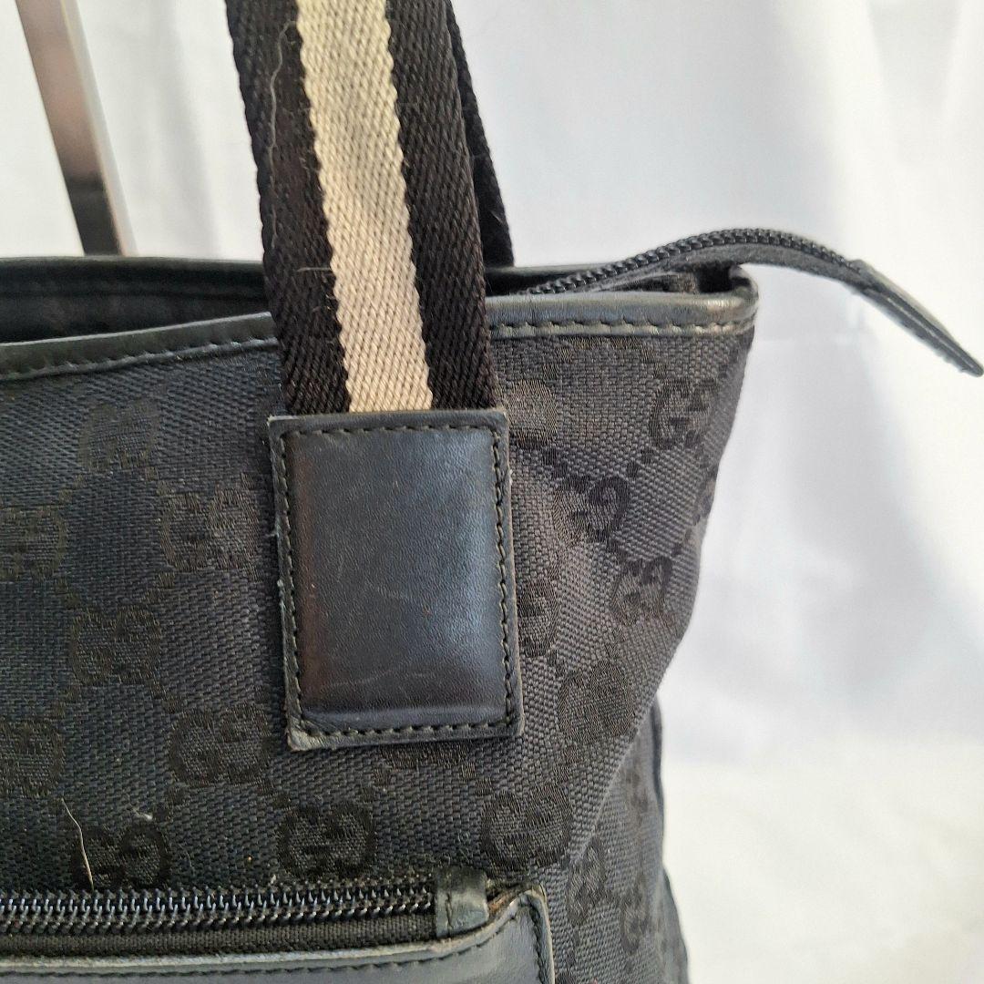 GUCCI / グッチ GG柄 トートバッグ ハンドバッグ シェリーライン 黒