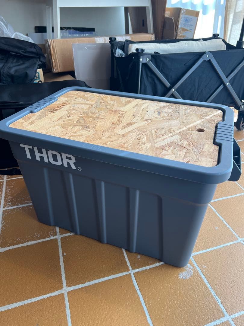旧ロゴ THOR 収納ボックス グレー 75L 天板付き