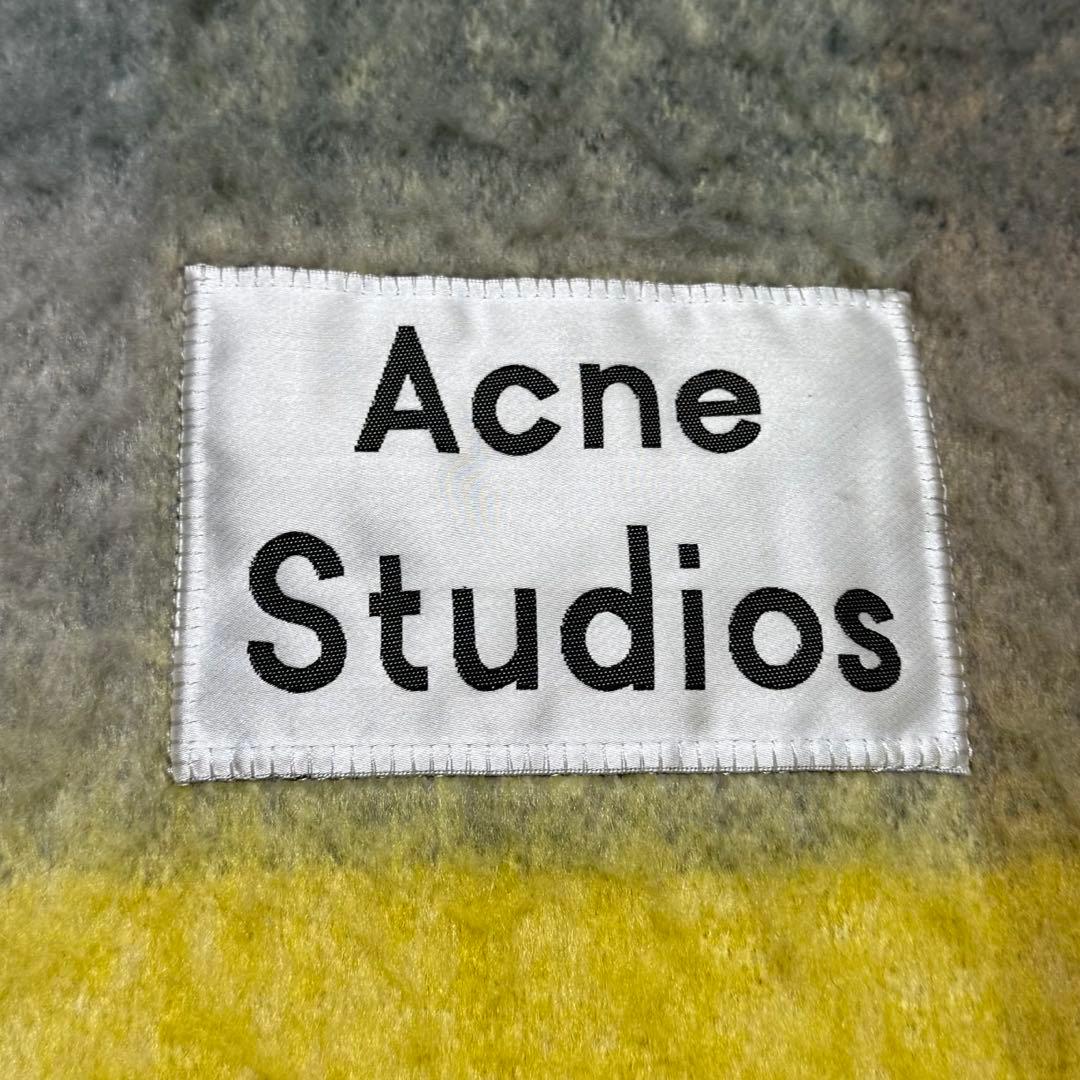 【美品✨】Acne Studios モヘヤ マフラー チェック柄 イエロー