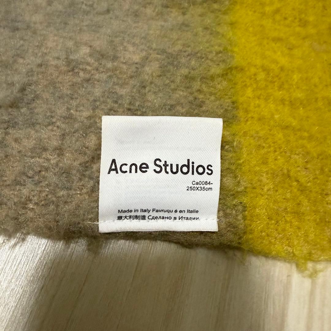 【美品✨】Acne Studios モヘヤ マフラー チェック柄 イエロー