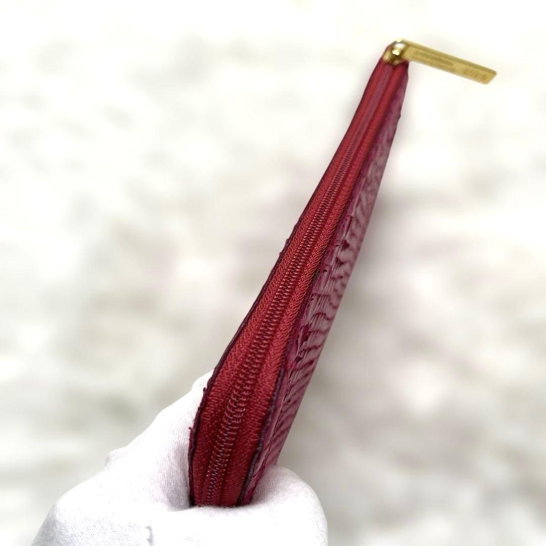 極美品 ATAO アタオ　リモパイソン　L字ファスナー　長財布 ピンク 金具ロゴ