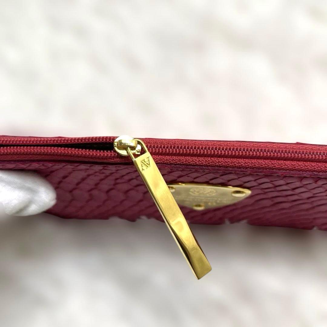 極美品 ATAO アタオ　リモパイソン　L字ファスナー　長財布 ピンク 金具ロゴ