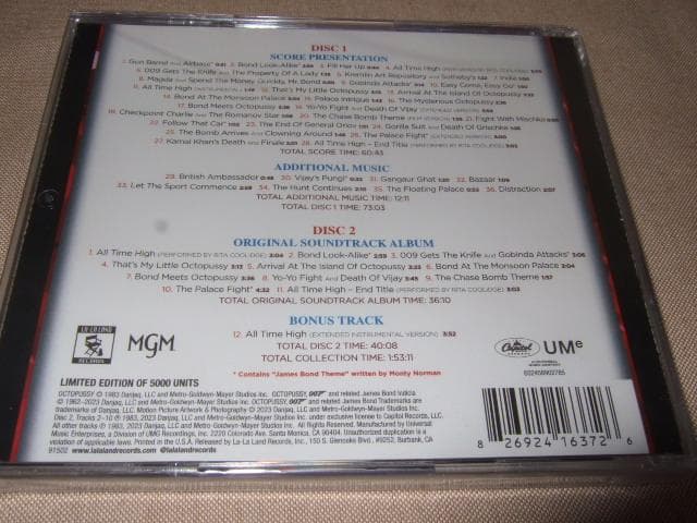 OCTOPUSSY,サントラ,2CD,新品未開封,007,限定5,000枚