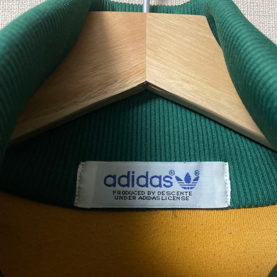 80s adidas トラックジャケット デサント イエロー×グリーン