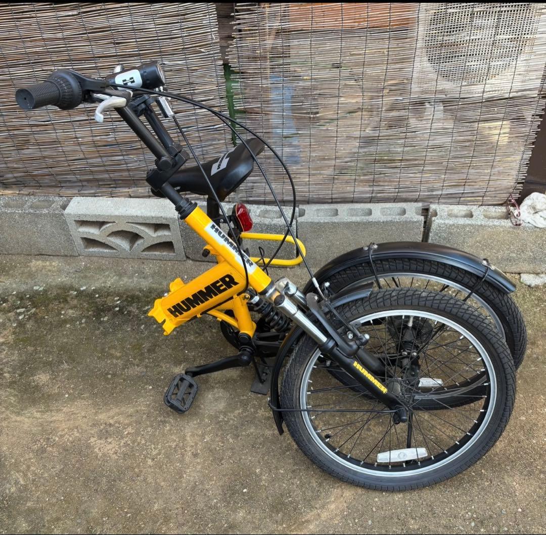 HUMMER 折りたたみ自転車 イエロー　カスタム　20インチ　引取り限定