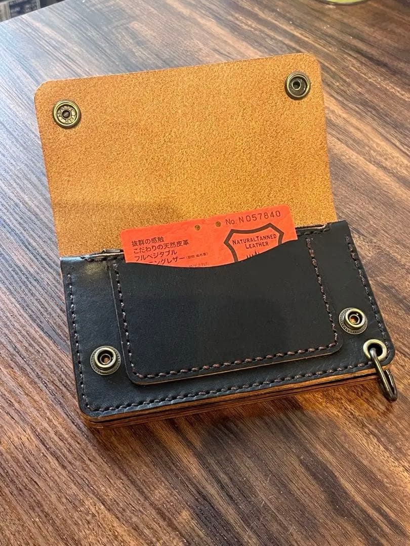 茶芯　トラッカーウォレット　栃木レザー　003