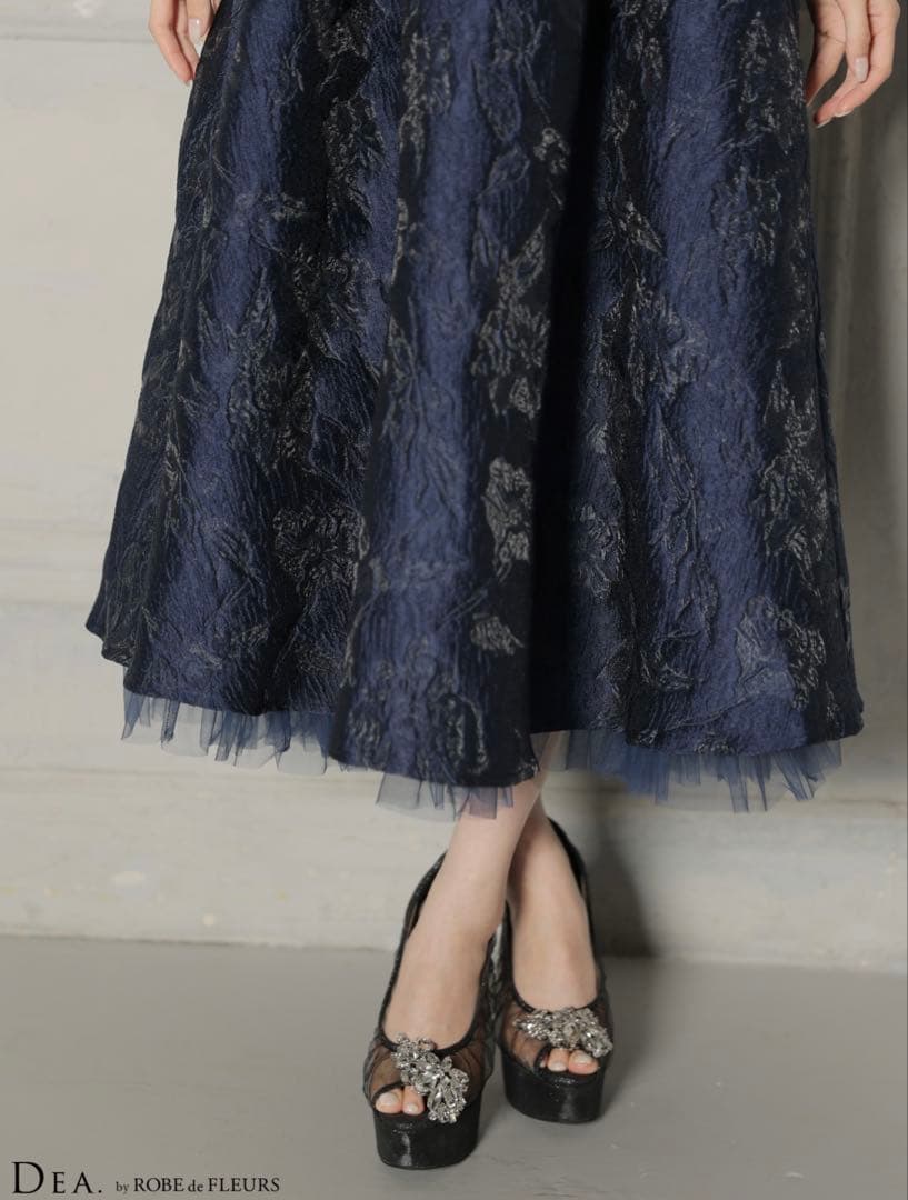 ROBE de fleurs xsサイズ ネイビー キャバドレス