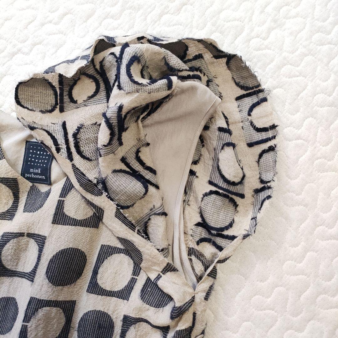 タグ付き✨ミナペルホネン　luna　リネン×シルク　アシンメトリーワンピース