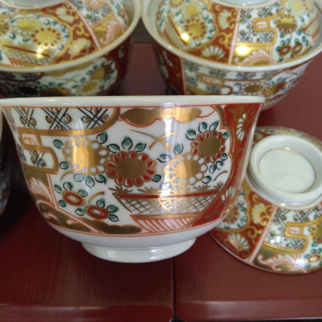 （専用）有田焼　龍峰窯　味楽錦蓋物碗揃　金彩赤絵　5客