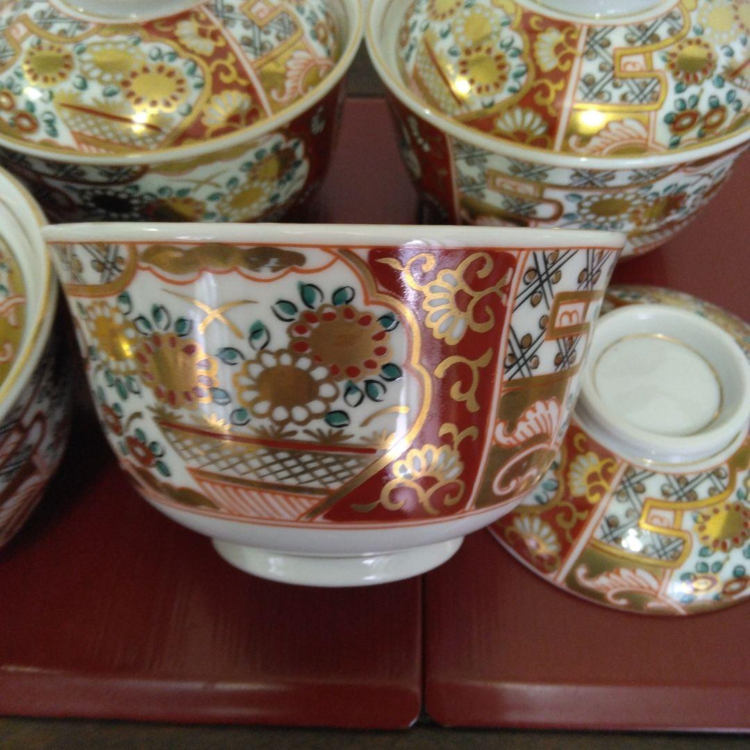 （専用）有田焼　龍峰窯　味楽錦蓋物碗揃　金彩赤絵　5客
