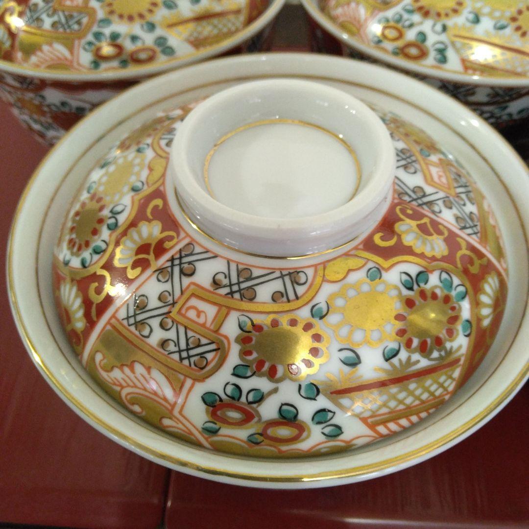 （専用）有田焼　龍峰窯　味楽錦蓋物碗揃　金彩赤絵　5客