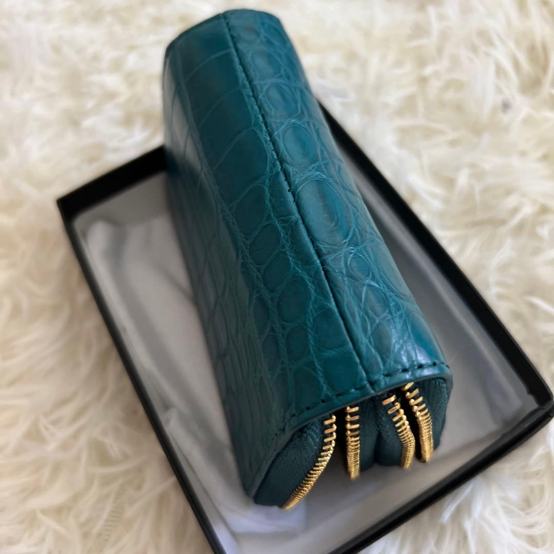 メル11865 さん専用新品　ヘンローンクロコダイルマットWファスナー小銭入れ