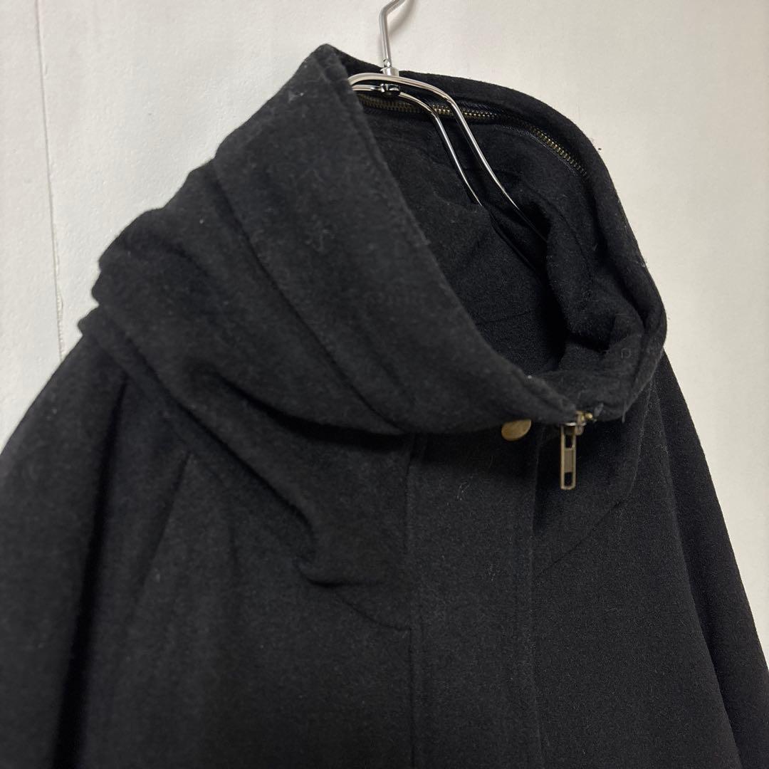 BEARDSLEY ビアズリー【Ｆ】膝丈コート ブラック フード ライナー 毛混