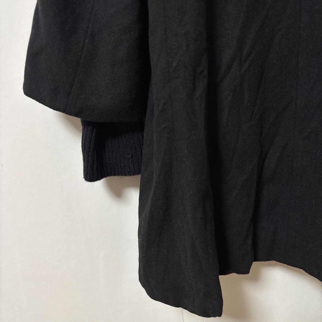 BEARDSLEY ビアズリー【Ｆ】膝丈コート ブラック フード ライナー 毛混