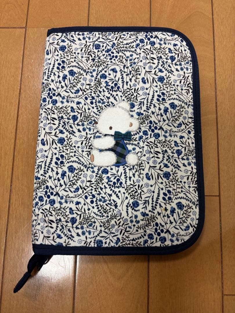 母子手帳ファミリア　花柄　ブルー　002