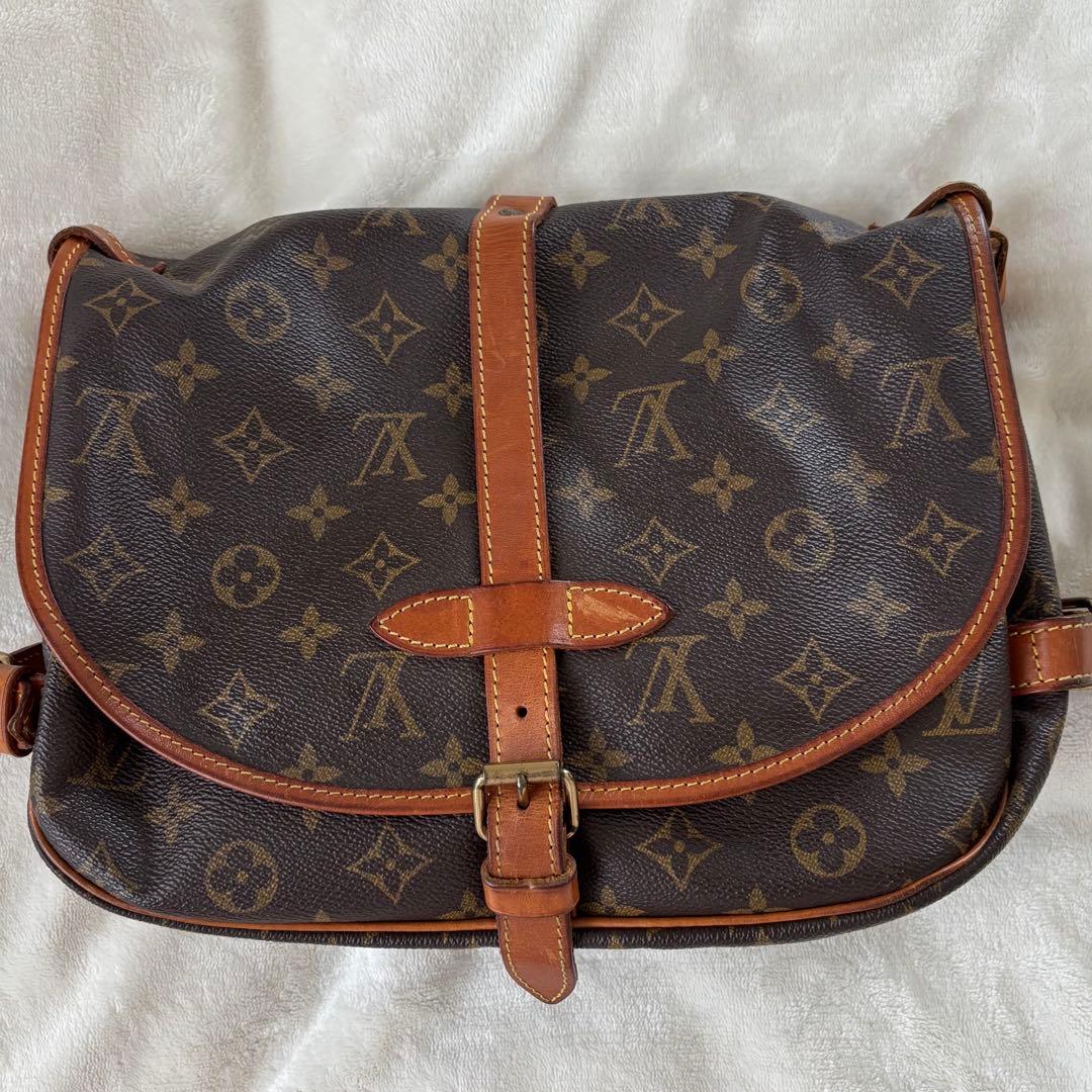 【美品】Louis Vuitton ショルダーバッグ ダークブラウン　ソミュール