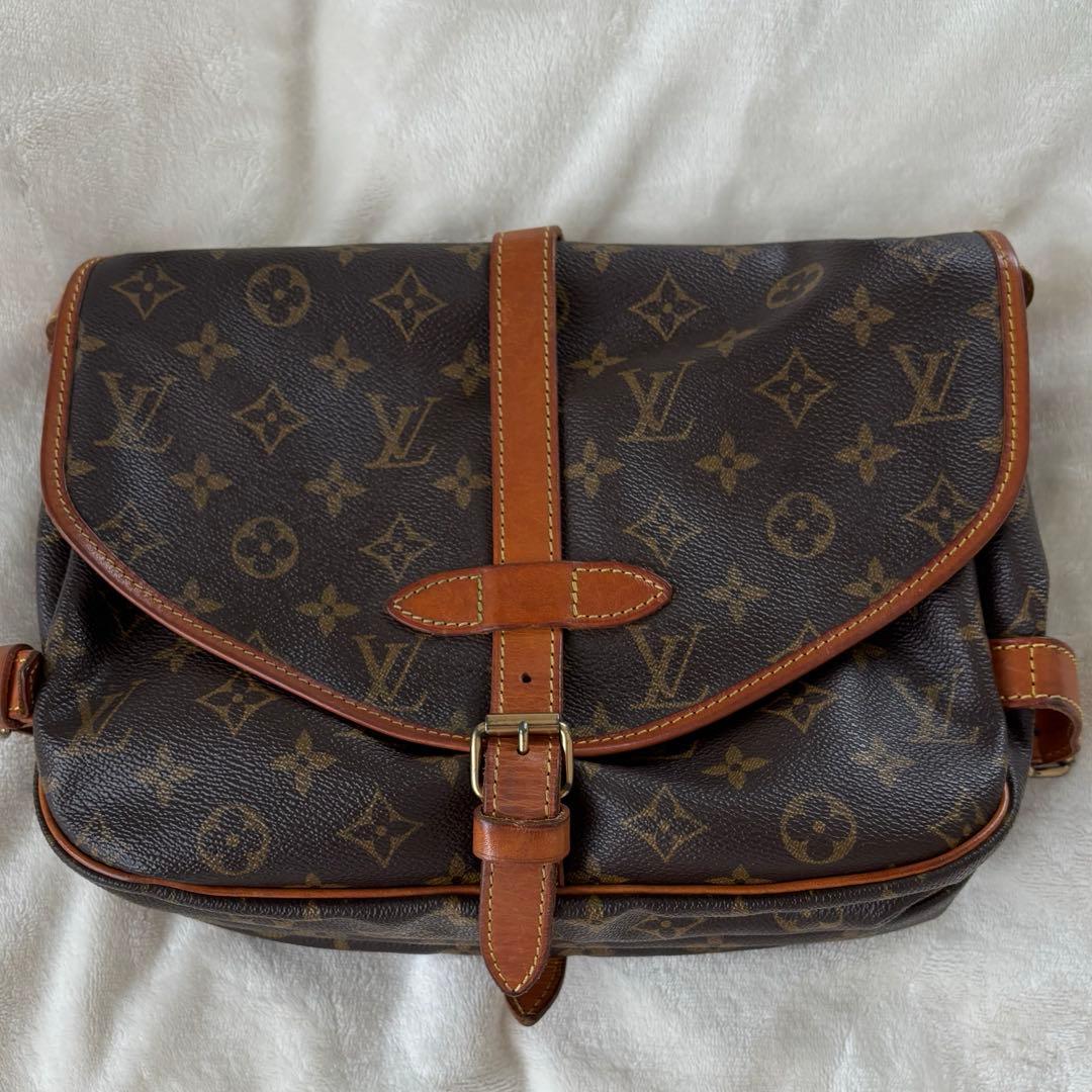 【美品】Louis Vuitton ショルダーバッグ ダークブラウン　ソミュール