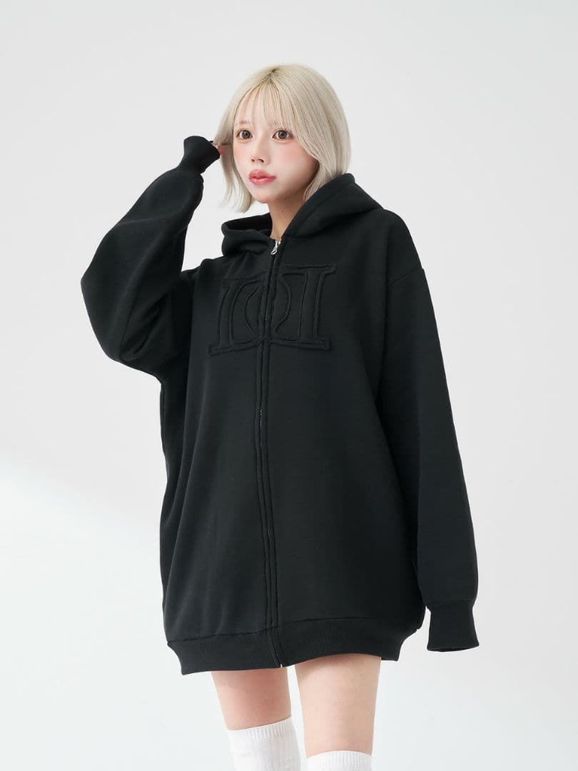 ダーリッチ Darich アップリケDDロゴパーカー　ブラック