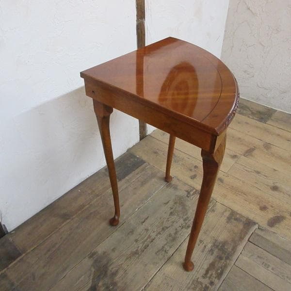 イギリス アンティーク 家具 コーナーサイドテーブル 猫脚 木製 6911d