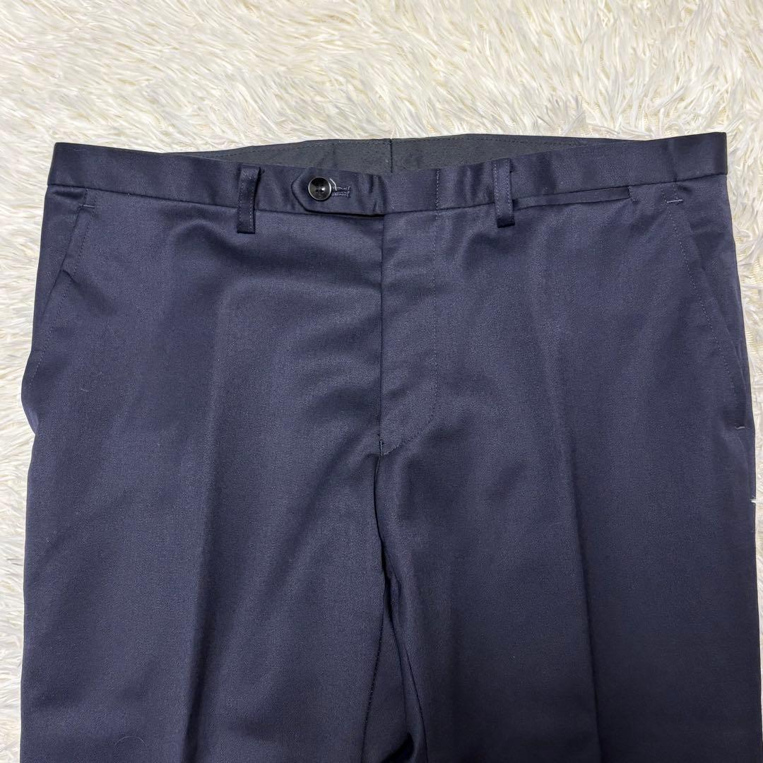 美品✨ スーツセレクト 3ピース スーツ シルク混 リバーシブル ネイビー A5