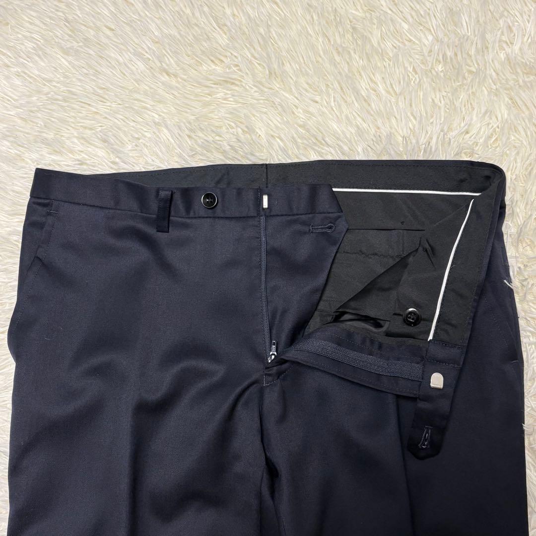 美品✨ スーツセレクト 3ピース スーツ シルク混 リバーシブル ネイビー A5