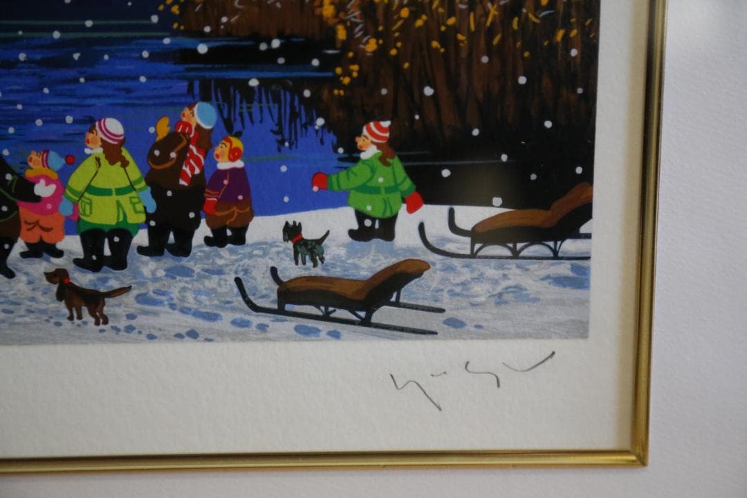 ヒロ・ヤマガタ 『日本のエッセンス 初雪』 シルクスクリーン 直筆サイン