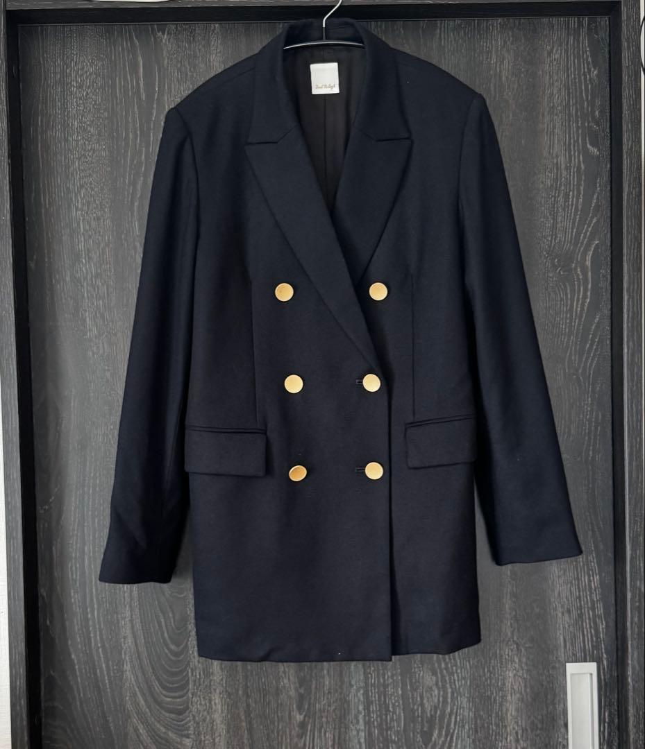 2ndノーリーズ ウール 紺ブレザー ジャケット ネイビー