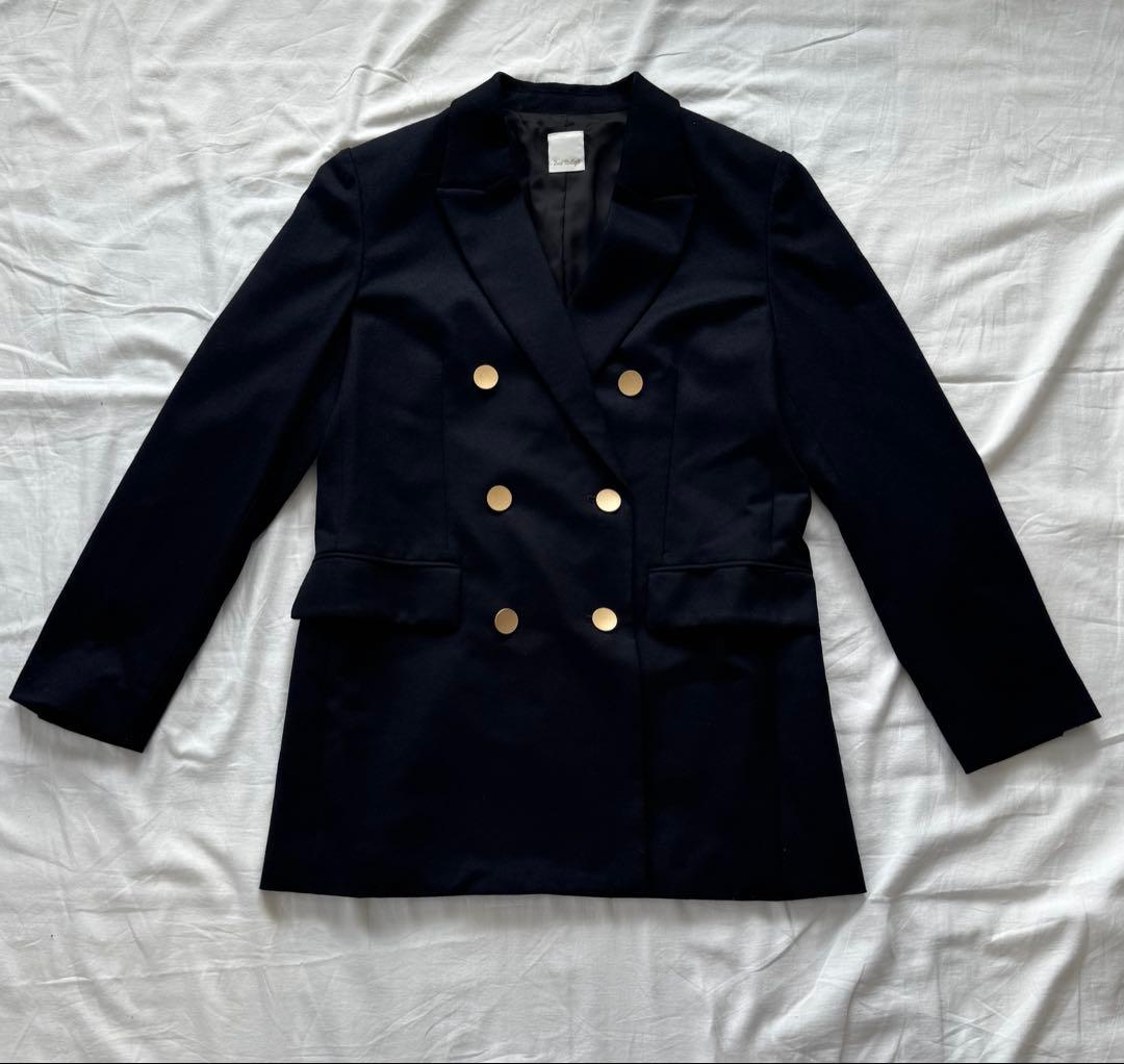 2ndノーリーズ ウール 紺ブレザー ジャケット ネイビー