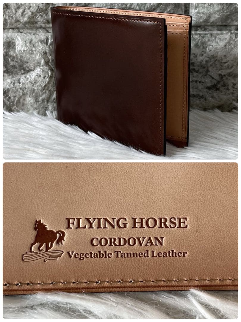 【新品未使用】フライングホース　コードバン　レザー　二つ折り財布