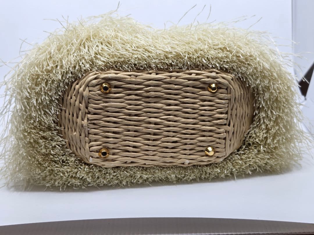 PRADA フリンジラフィア　かごバッグ