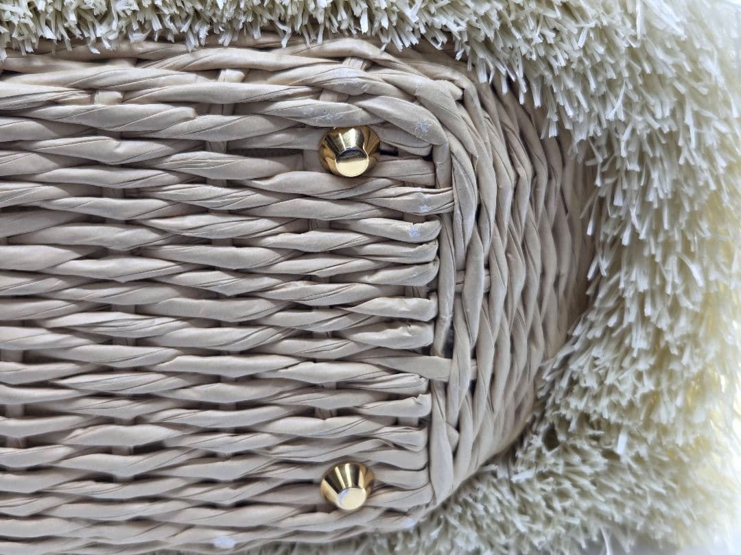 PRADA フリンジラフィア　かごバッグ