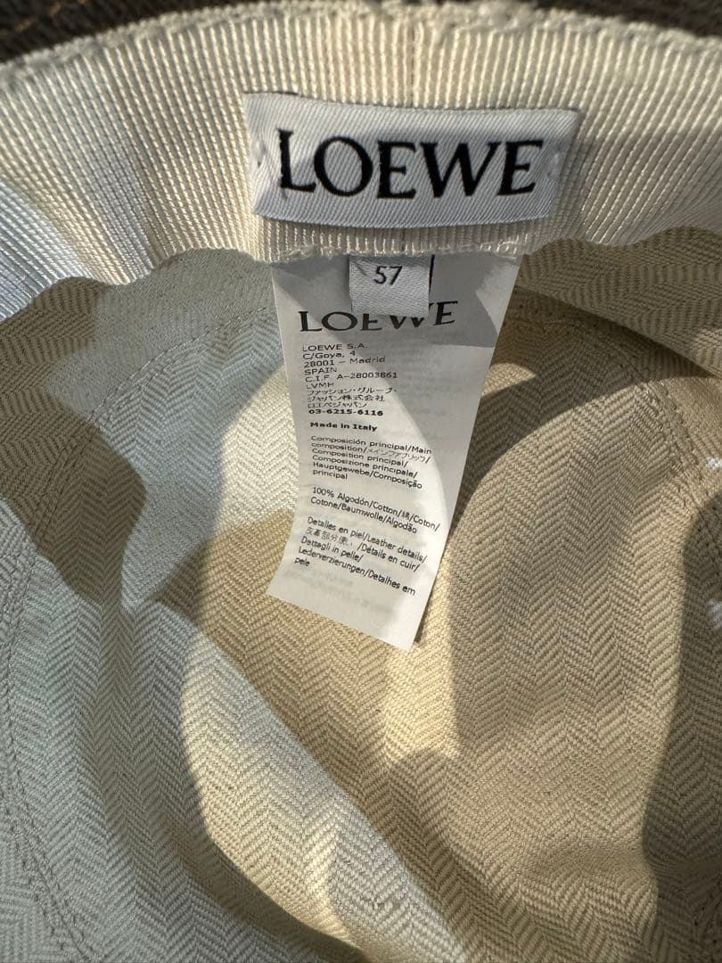 極美品！LOEWE ロエベ ハット　バケットハット ロゴ デニム 革 帽子