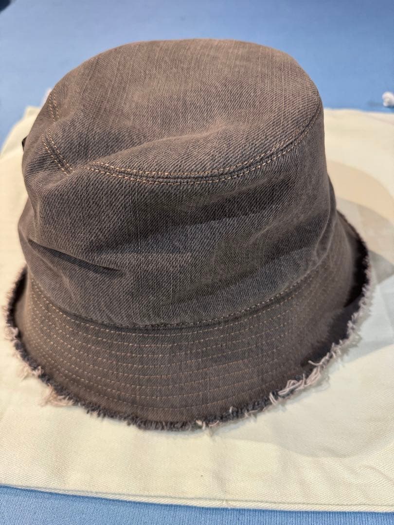 極美品！LOEWE ロエベ ハット　バケットハット ロゴ デニム 革 帽子