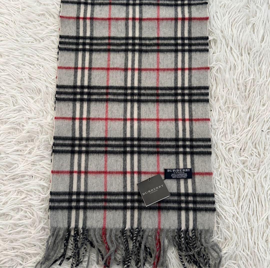 新品タグ付き BURBERRY LONDON カシミヤ100% マフラー