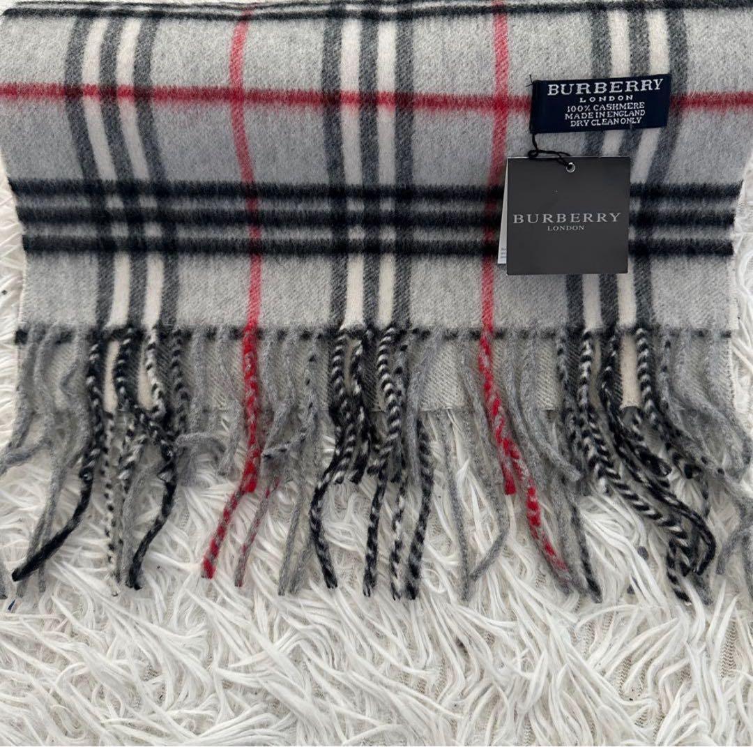 新品タグ付き BURBERRY LONDON カシミヤ100% マフラー