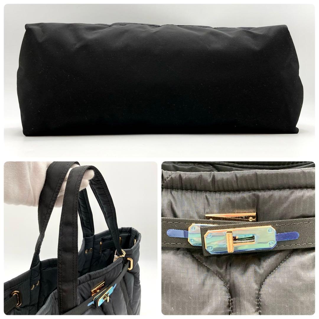 JKayO✨シータパランティカ トートバッグ 黒ナイロン ターンロック